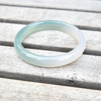 58.6 mm Green Agate Bangle: Chinese Jade Style
