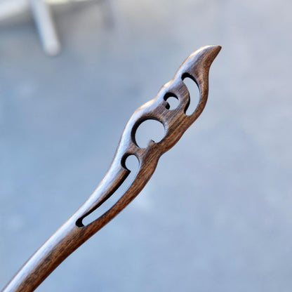 Cloud Carved Wood Hair Stick - Chinese Hairpin
