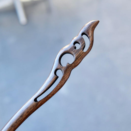 Cloud Carved Wood Hair Stick - Chinese Hairpin