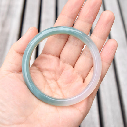 58.3 mm Green Agate Bangle - Chinese Jade Style