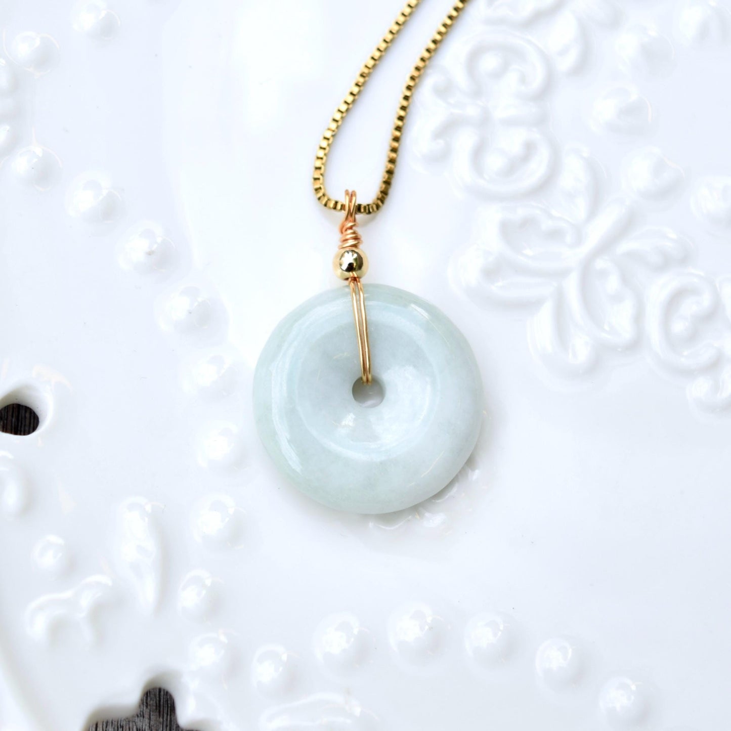 Jadeite Peace Buckle Necklace - Jade jewelry