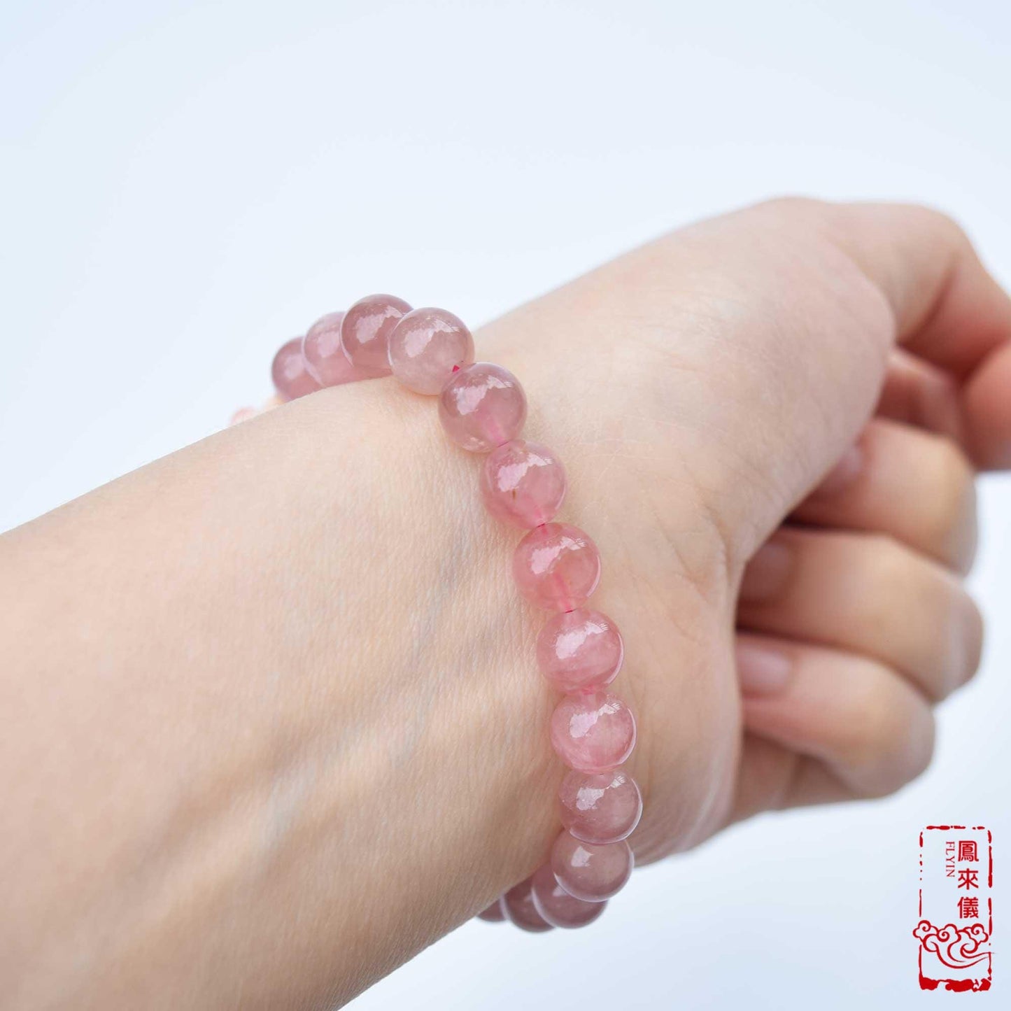 Coin Loin Charm Bracelet  - Conch Shell Rose Quartz Beads