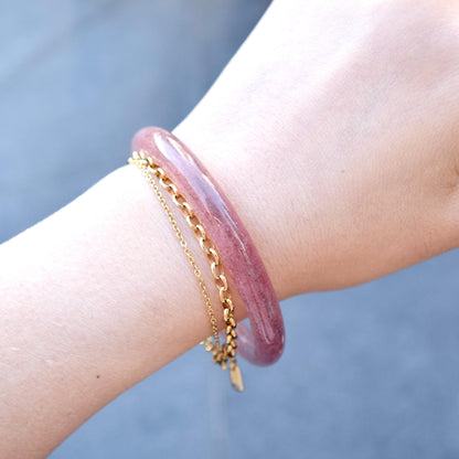 58 mm Strawberry Quartz Bangle Bracelet - Red