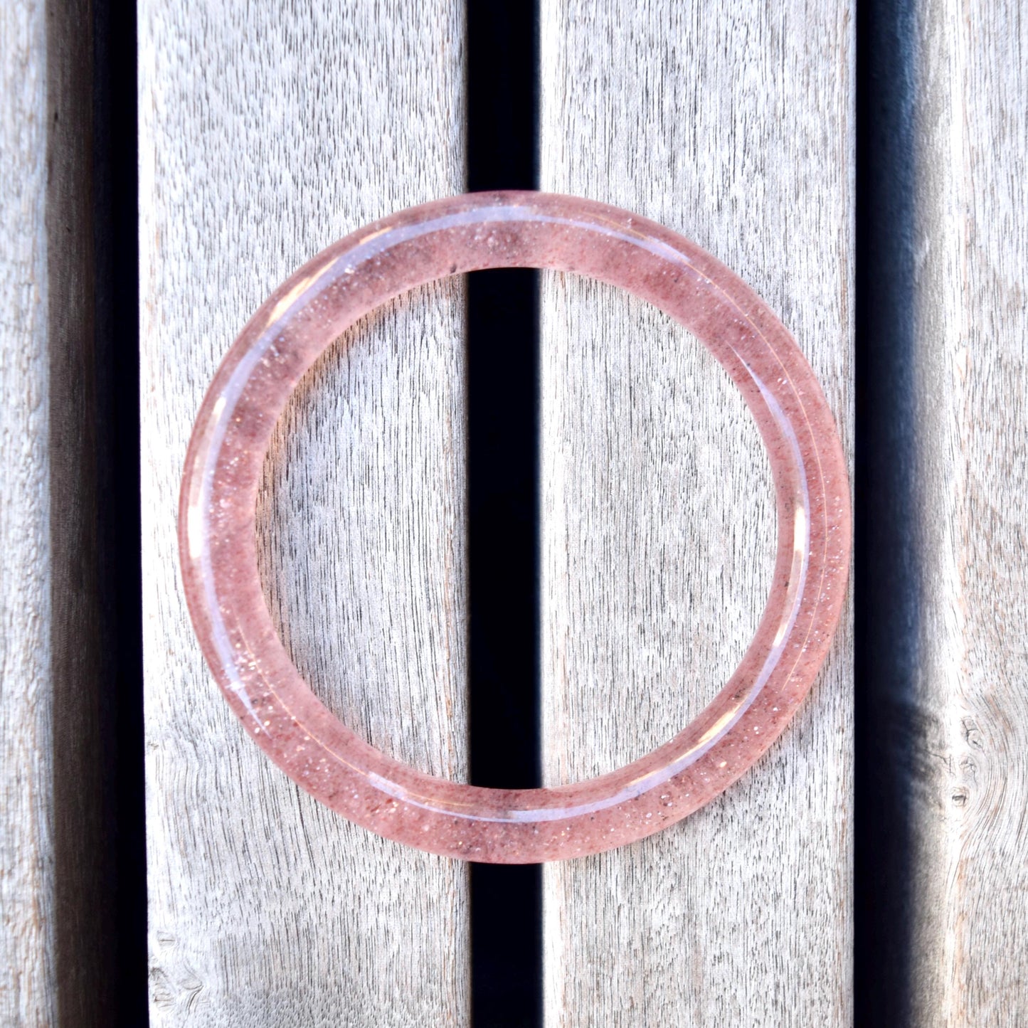 58 mm Strawberry Quartz Bangle Bracelet - Red