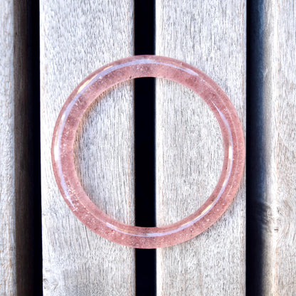 58 mm Strawberry Quartz Bangle Bracelet - Red