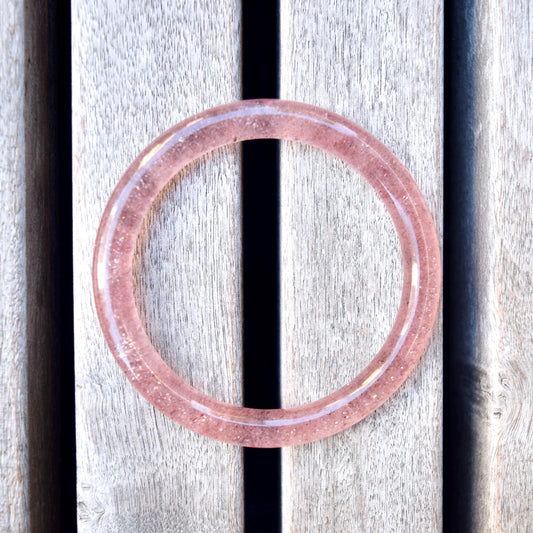58 mm Strawberry Quartz Bangle Bracelet - Red