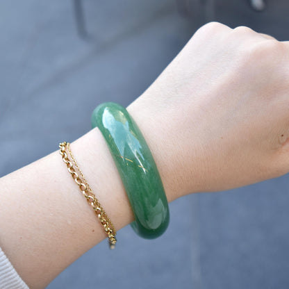 58.9 mm Green Aventurine Bangle - Quartz Jade Bangle Bracelet