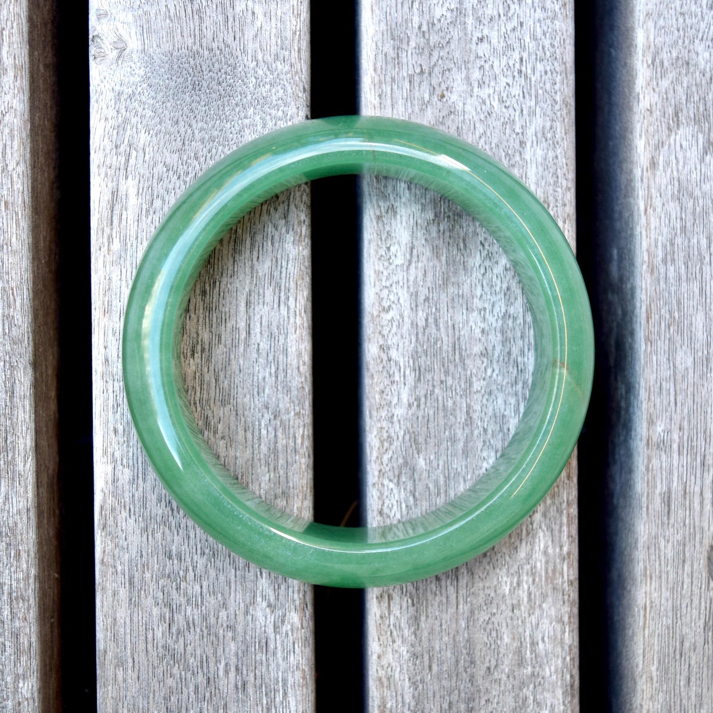 58.9 mm Green Aventurine Bangle - Quartz Jade Bangle Bracelet