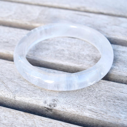 60.1 mm Clear Quartz Bangle - White