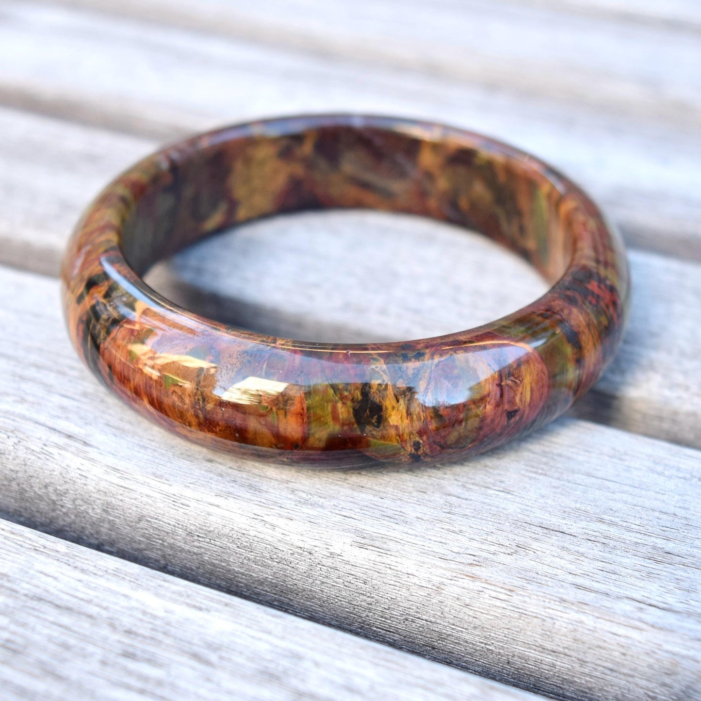 59.3 mm Pietersite Bangle - Yellow Stone