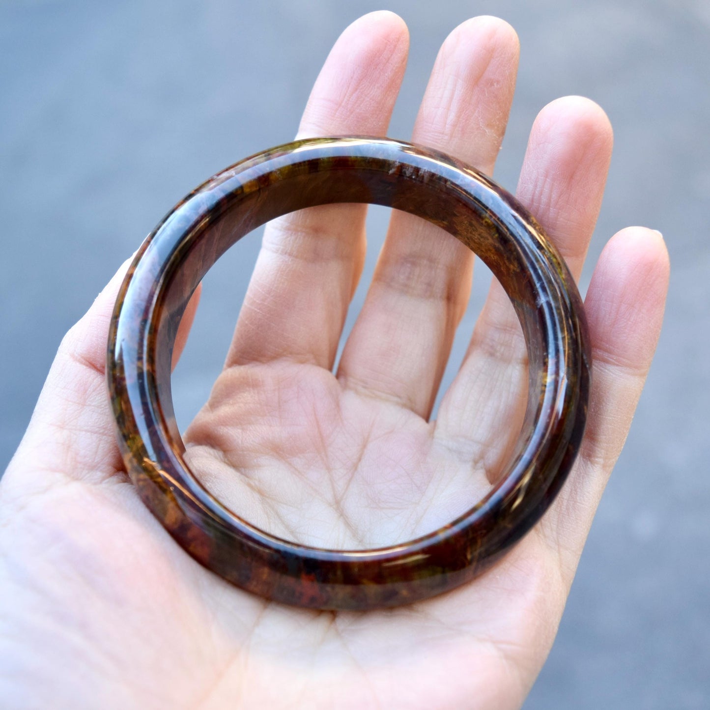 59.3 mm Pietersite Bangle - Yellow Stone