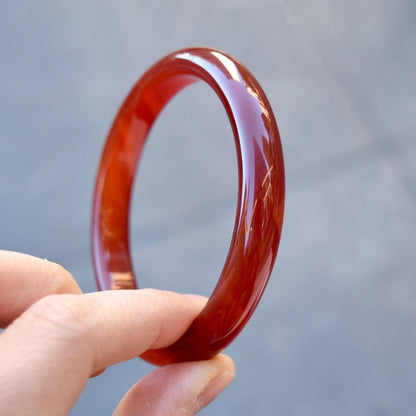 60.3 mm Red Agate Bangle: Chinese Jade Style