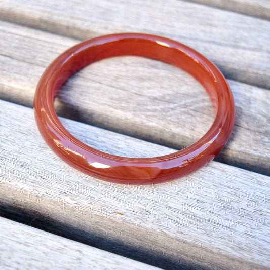 60.3 mm Red Agate Bangle: Chinese Jade Style