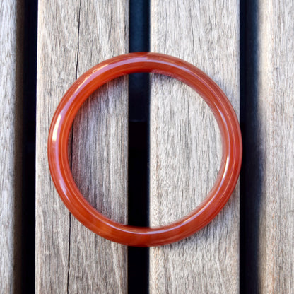 60.3 mm Red Agate Bangle: Chinese Jade Style