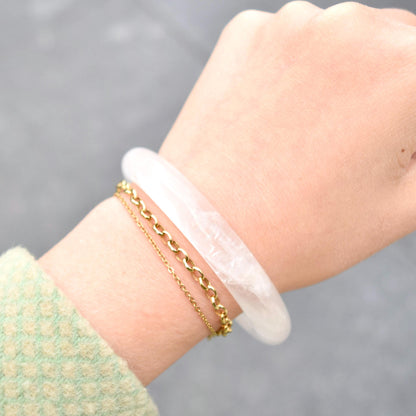 58.5 mm Clear Quartz White Bangle