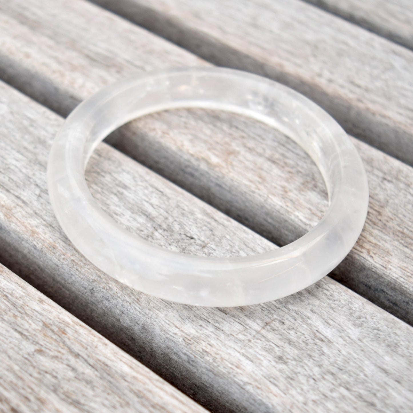 58.5 mm Clear Quartz White Bangle