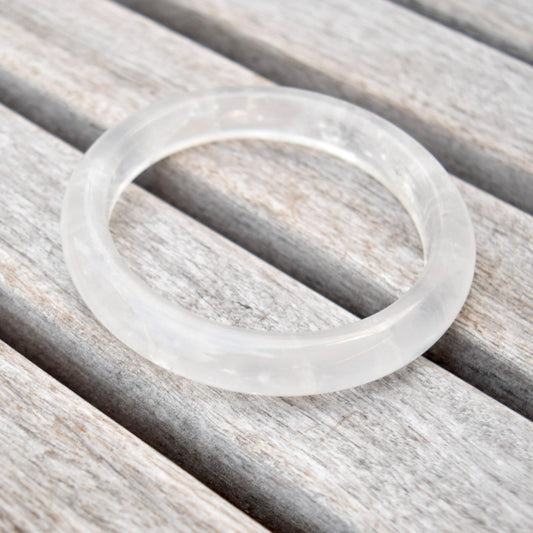 58.5 mm Clear Quartz White Bangle
