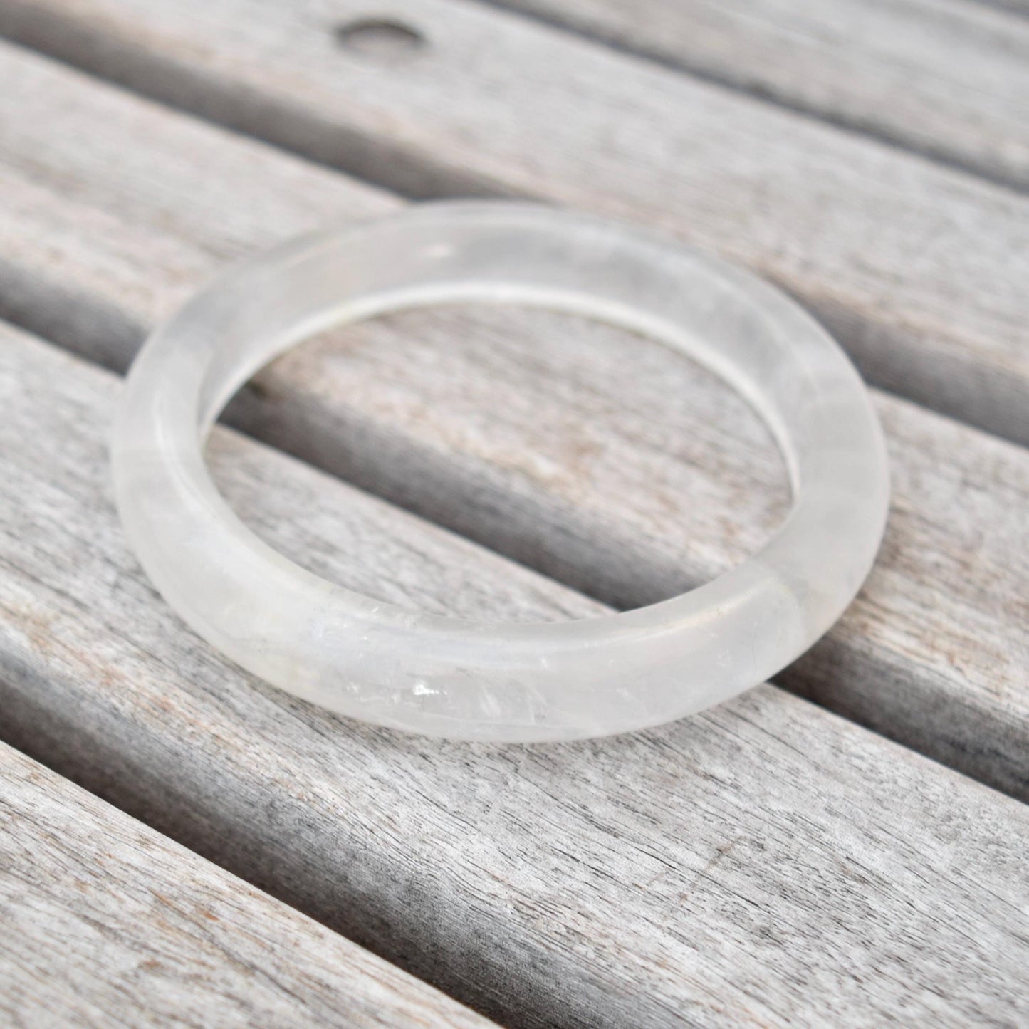58.5 mm Clear Quartz White Bangle