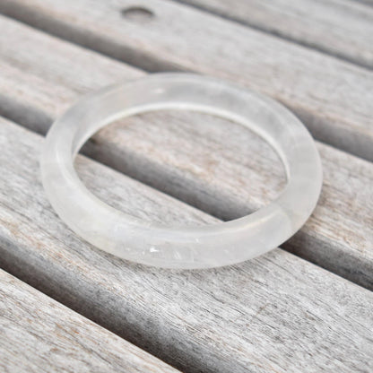 58.5 mm Clear Quartz White Bangle