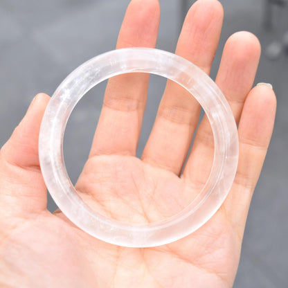 58.5 mm Clear Quartz White Bangle