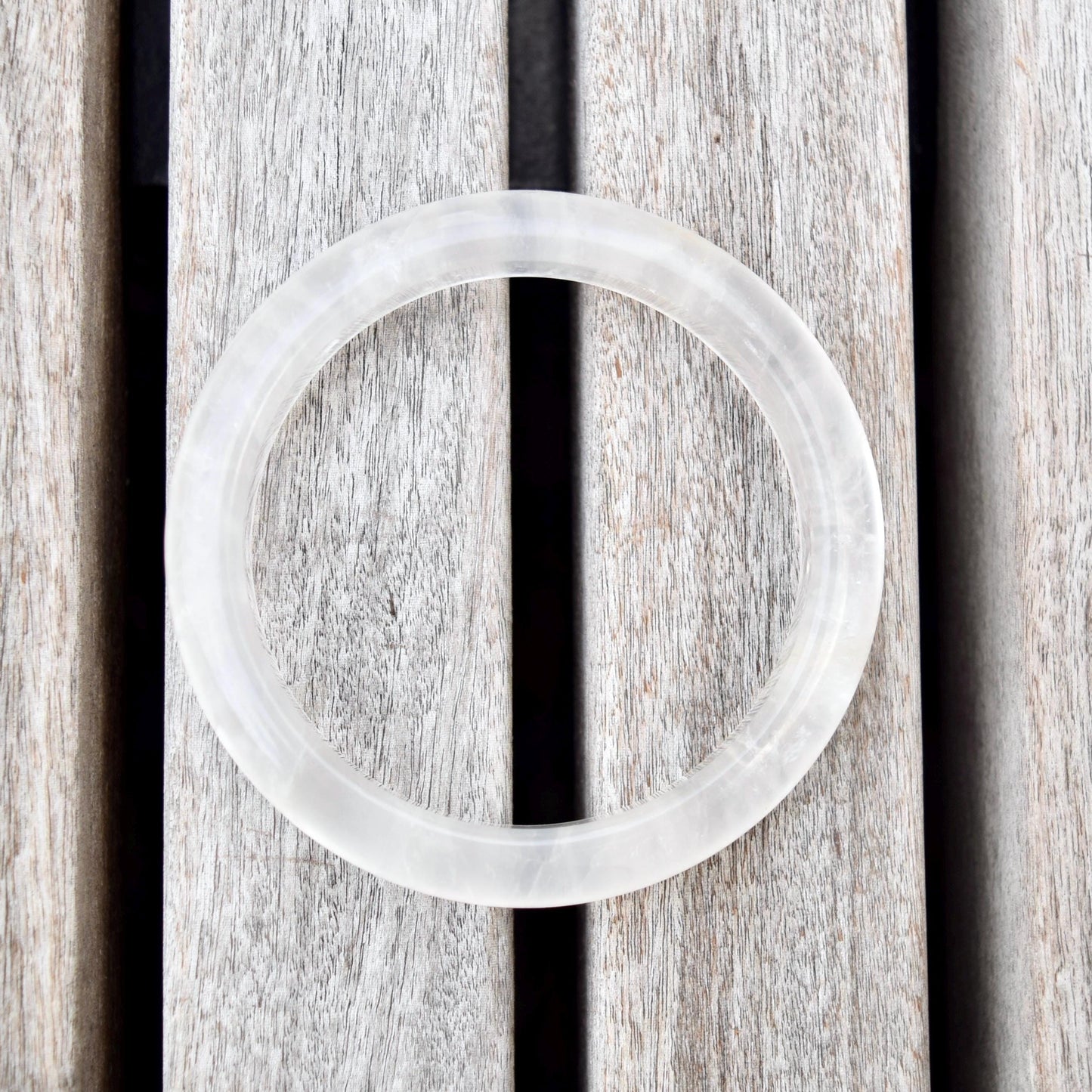 58.5 mm Clear Quartz White Bangle