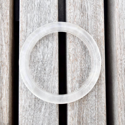 58.5 mm Clear Quartz White Bangle