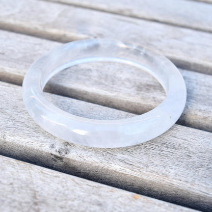 60.1 mm Clear Quartz Bangle - White