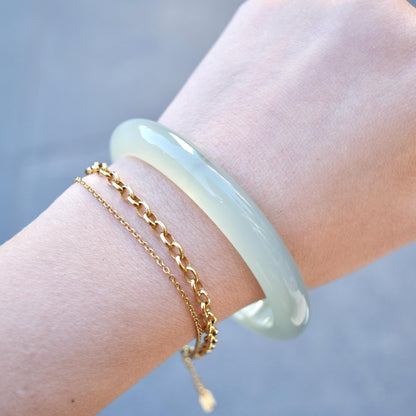 60.5 mm Agate Bangle - Green