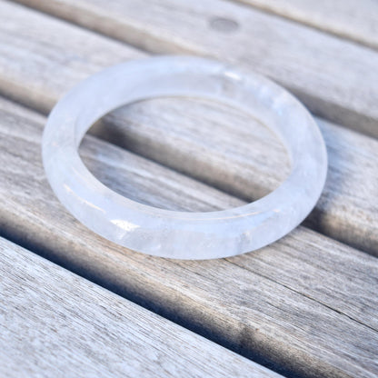 60.1 mm Clear Quartz Bangle - White