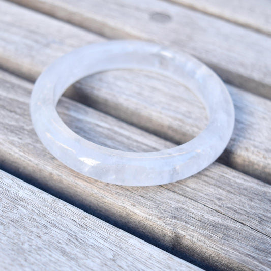 60.1 mm Clear Quartz Bangle - White