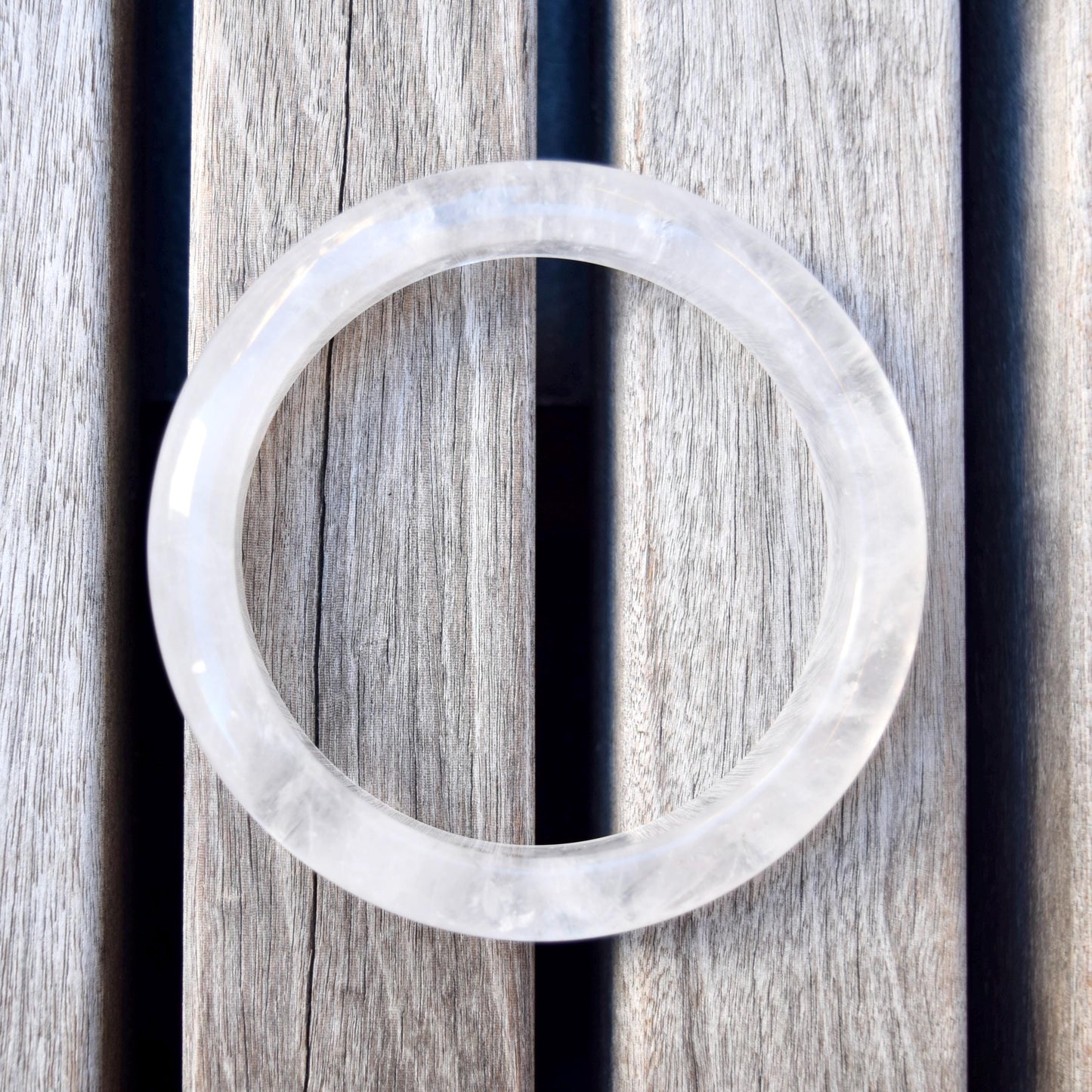 60.1 mm Clear Quartz Bangle - White