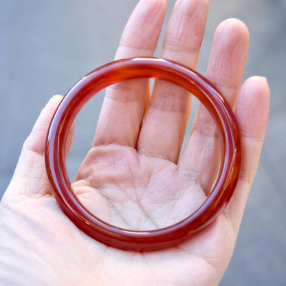 60.3 mm Red Agate Bangle: Chinese Jade Style