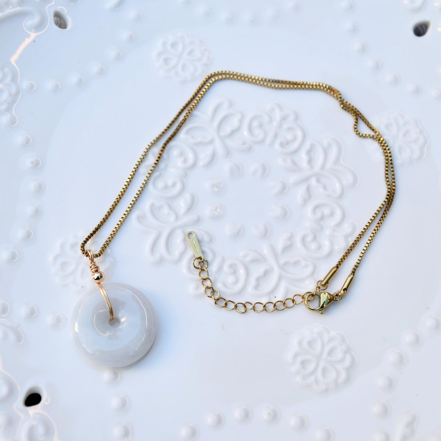 Jadeite Peace Buckle Necklace - Jade jewelry