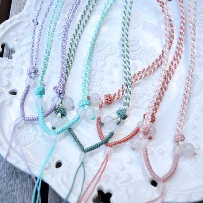 Two Tone Braided Rope Necklace - Colorful Lucky Cords