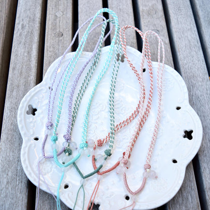 Two Tone Braided Rope Necklace - Colorful Lucky Cords