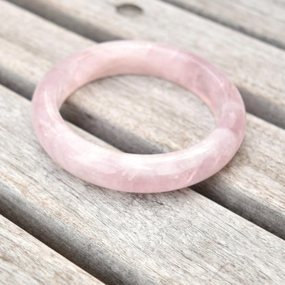 56 mm Rose Quartz Bangle - Natural Stone