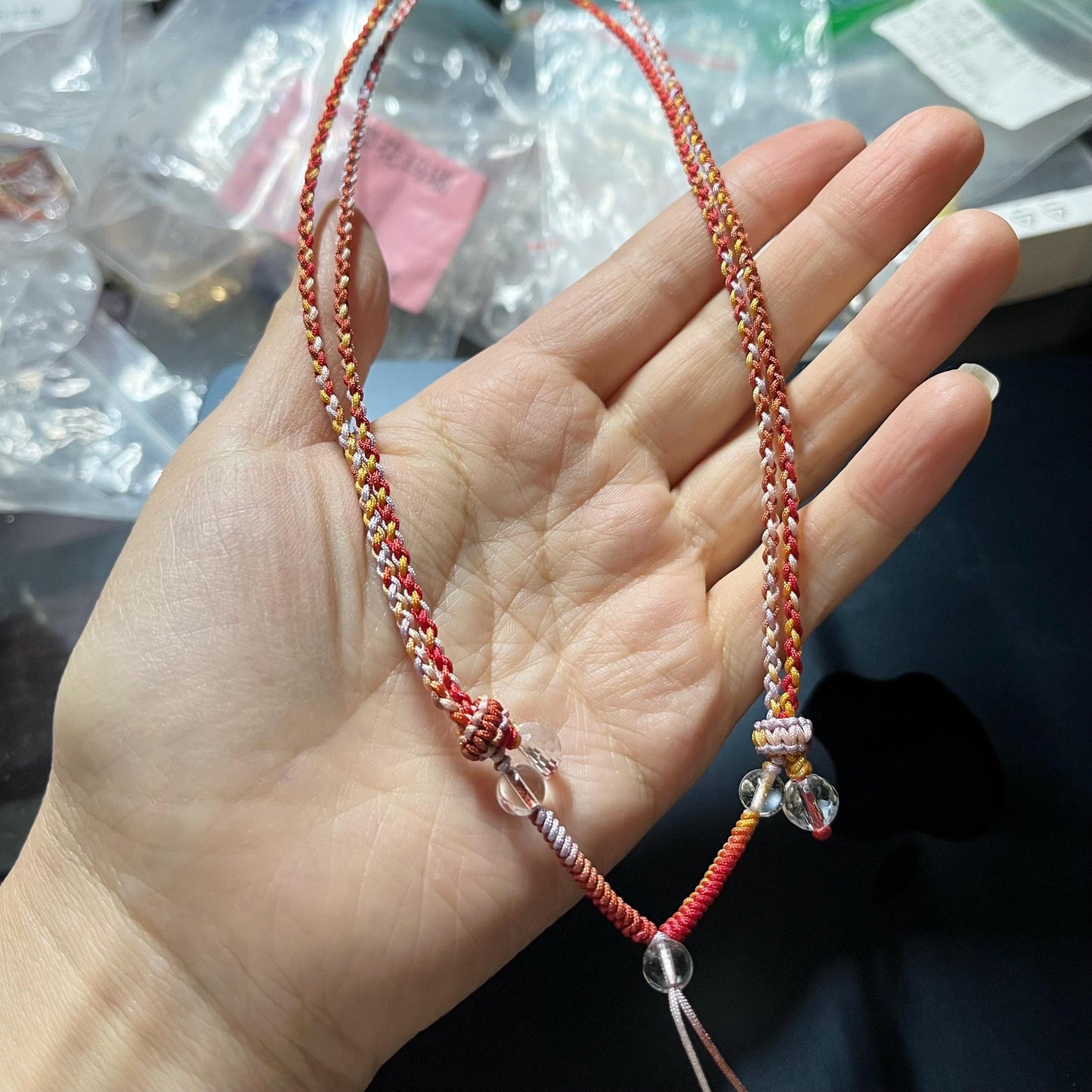 Colorful Lucky Cords Knot Braided Necklace - Adjustable Rope Lanyard