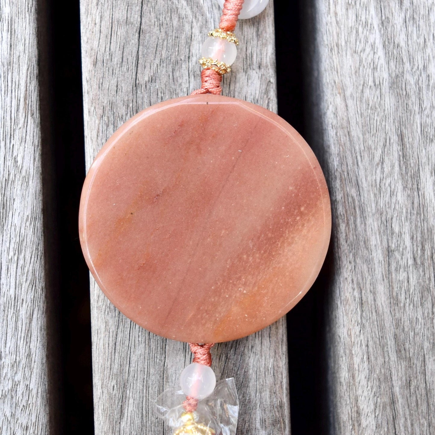 Pink Jade Dragon Lotus Bird Bag Charm Keychain - Tassel Hanging Ornament