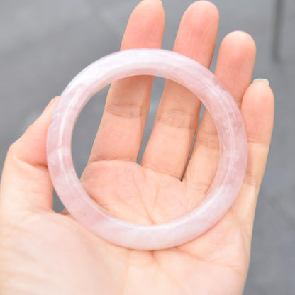 56 mm Rose Quartz Bangle - Natural Stone