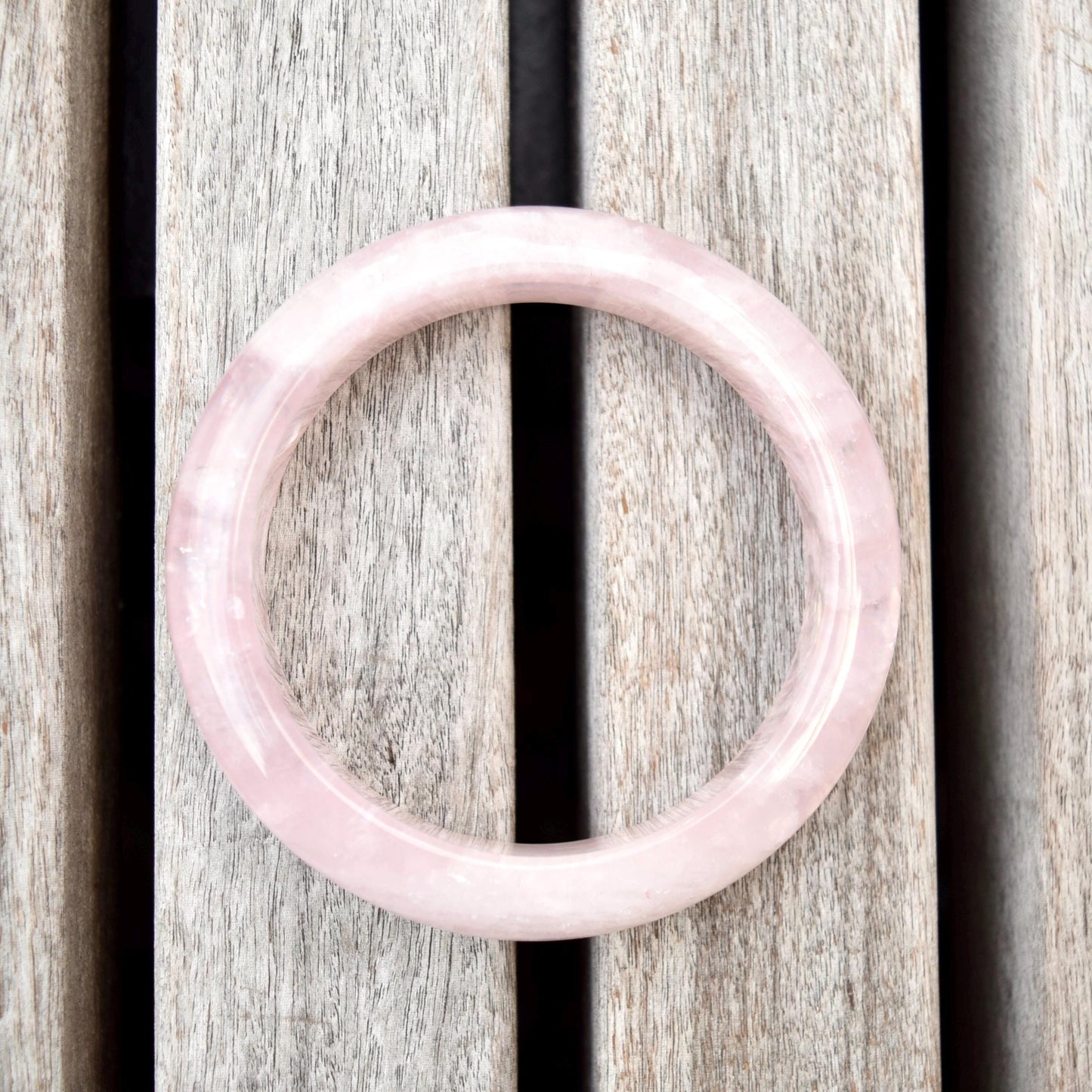 56 mm Rose Quartz Bangle - Natural Stone