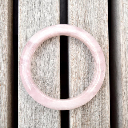 56 mm Rose Quartz Bangle - Natural Stone