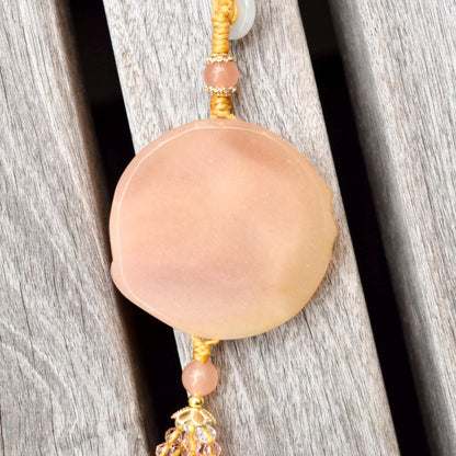 Orange Rabbit Mountain Fish Tassel Ornament - Chinese Jade Bag Charm