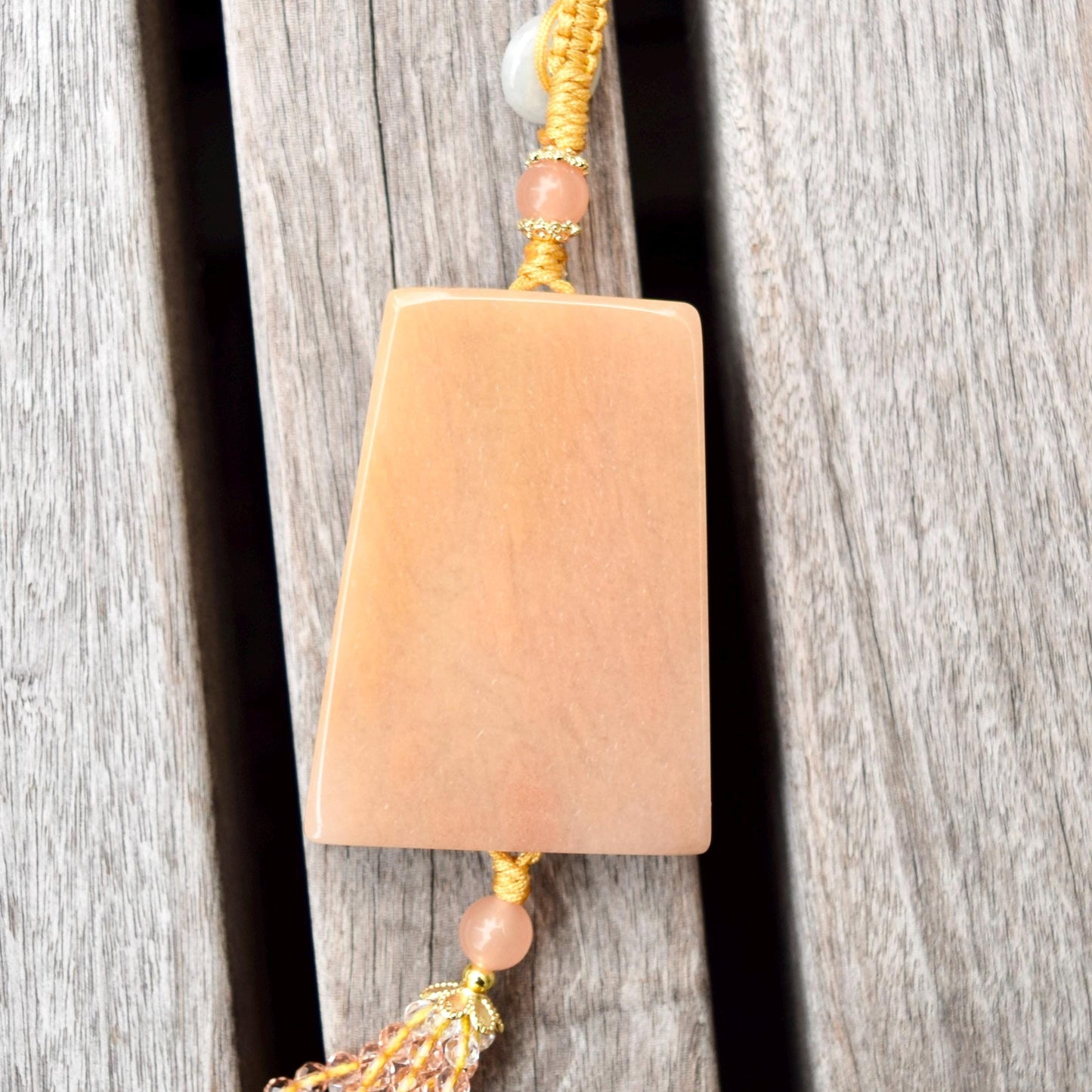 Orange Rabbit Mountain Fish Tassel Ornament - Chinese Jade Bag Charm