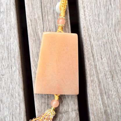 Orange Rabbit Mountain Fish Tassel Ornament - Chinese Jade Bag Charm